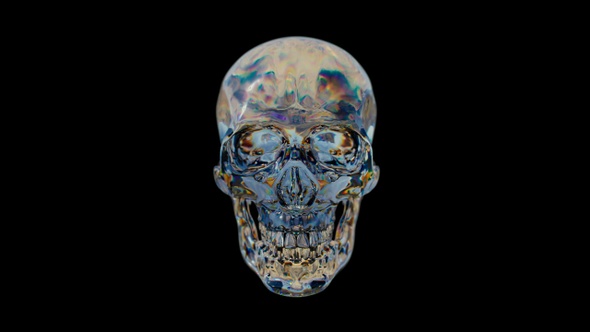Glass Skull Rotate 360