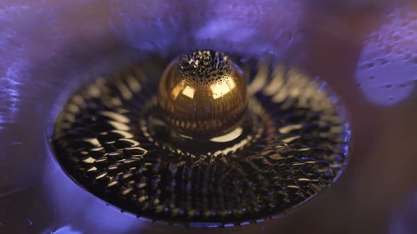 Ferrofluid. Beautiful Colors and Fantastic Shapes. Close-up.