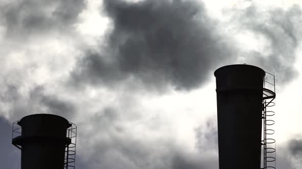 Smoke Comes From the Chimney. Air Pollution. Ecology. Kyiv. Ukraine. alt