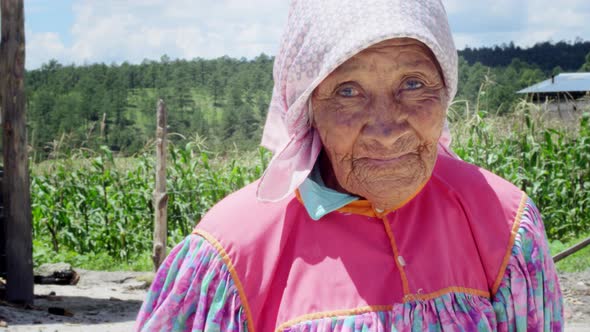 Old Indigenous Woman in Northern Mexico 