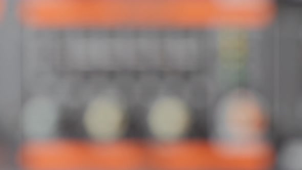 Old dusty audio console closeup. Equalizer. alt