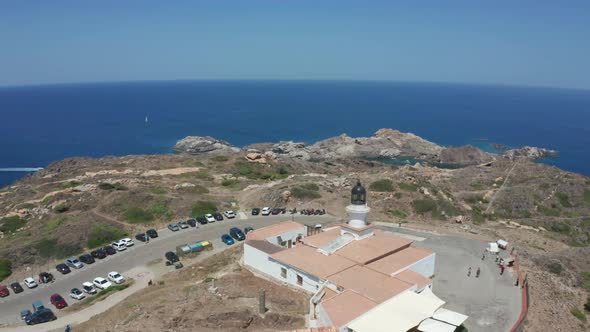 Drone Flight Over Lighthouse on Cap De Creus Cape alt