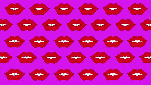 Lips Tongue Animation Background 