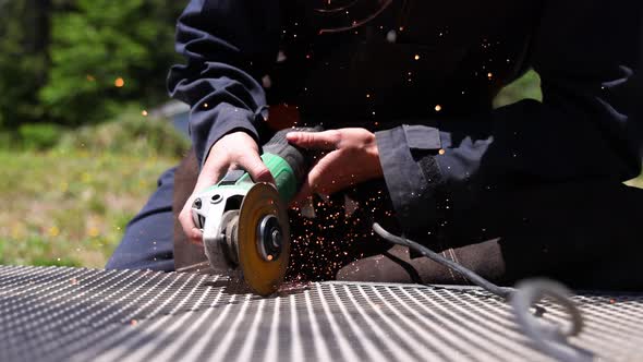 A Welder Turning Metal Into Useful Material alt