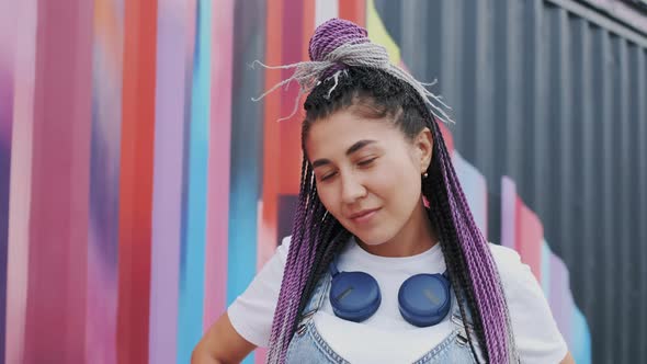 Beautiful Confident Adult Girl Looking in Camera alt