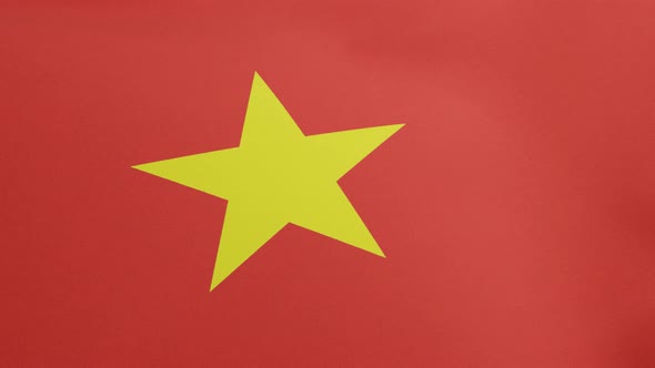 National Flag of Vietnam Waving Original Colors 3D Render Socialist Republic of Vietnam Flag Textile alt