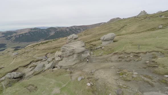 Aerial view of Bucegi Plateau alt