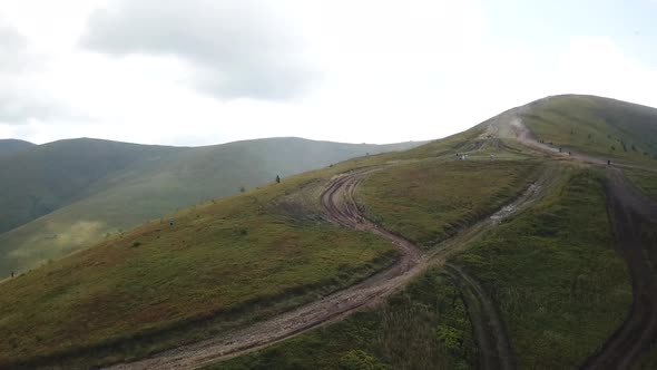 An air drone fired in the mountains of the Ukrainian Carpathians. alt