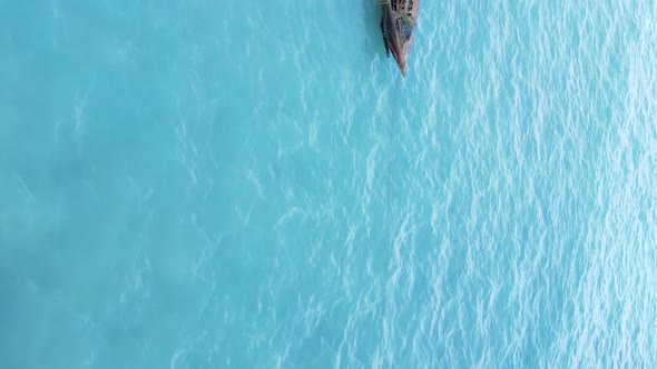 Vertical Video Boats in the Ocean Near the Coast of Zanzibar Tanzania Aerial View alt