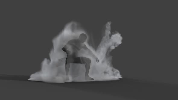 Character Man Smoke Dances The Bottom Breakdance