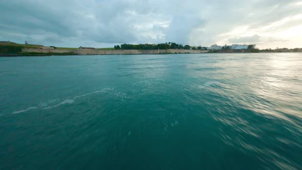 4 Bastión de San Agustín, Bahia de San Juan Puerto Rico  , El Morro , Paseo de la Princesa, Botes. F alt