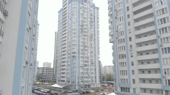 Multi-storey Residential Building in Kyiv. Ukraine. Aerial View alt