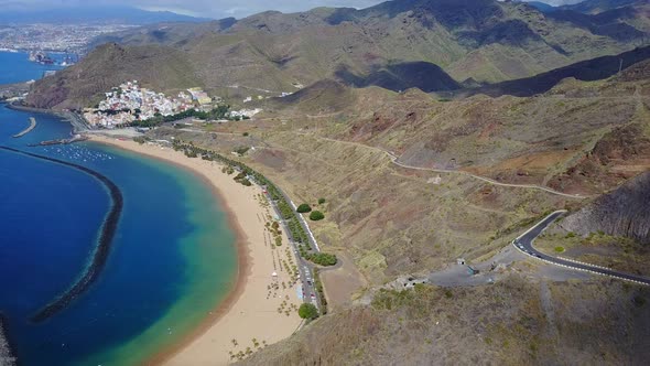 Beautiful Aerial Panoramic View of Tenerife Coastline alt