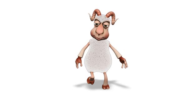 Comic 3D Ram Dance  Looped on White alt