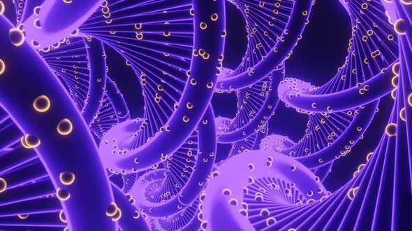 Purple rotating DNA spirals alt