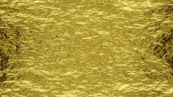 3d rendered golden metal surface with wavy shapes