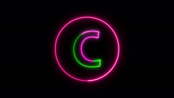 Glowing neon font. pink and green color glowing neon letter.  Vd 1303