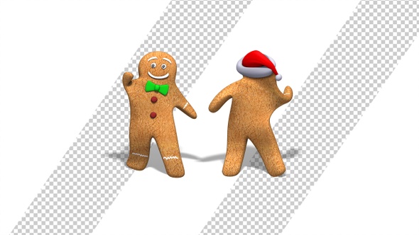 Christmas Gingerbread Man Disco Dance (2-Pack)
