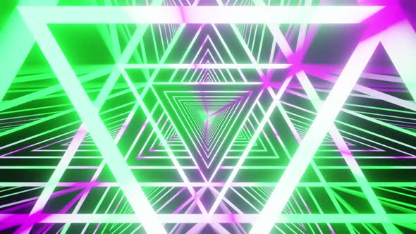 Triangle Tunnel Neon Background Vj Loop HD alt