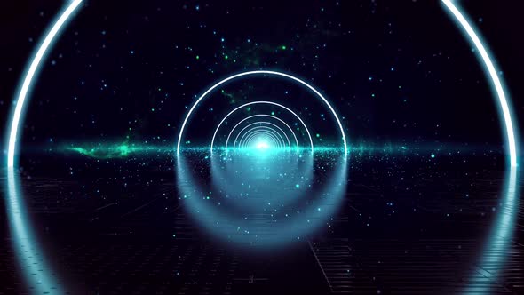 Neon Circle Blue Particle  alt