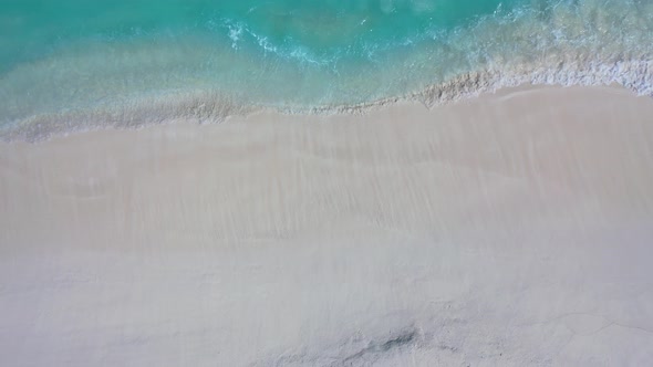 Natural flying abstract view of a white sand paradise beach and aqua turquoise water background in c alt