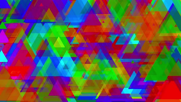 Abstract Colorful Triangle Shaped Mosaic Background Loop