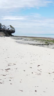 Tanzania  Vertical Video Empty Beach on Zanzibar Island Slow Motion alt