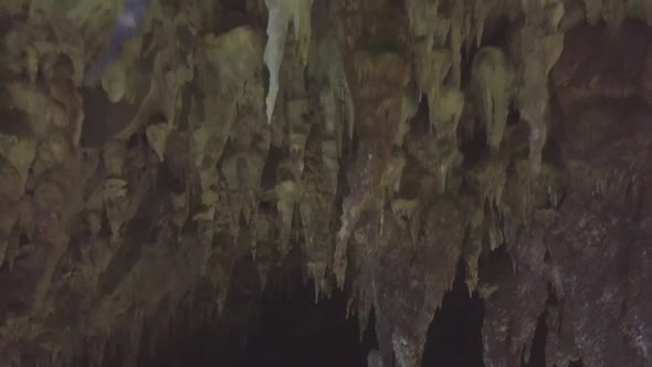 Stalactites in large cave