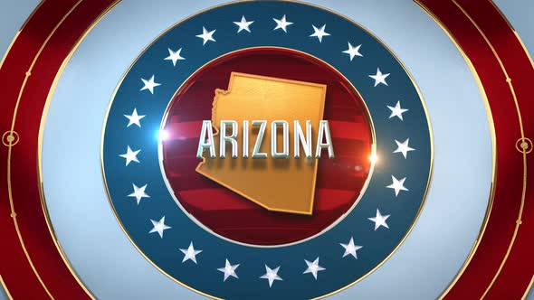 Arizona United States of America State Map with Flag 4K