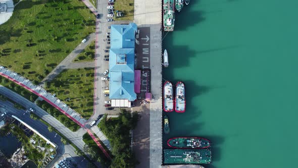 Port and Ships inside aerial view alt