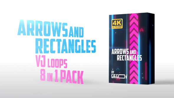 Arrows And Rectangles - VJ Loops - 8 in 1 Pack - 4K