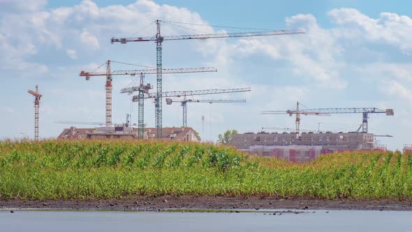  Time Lapse Construction Tower Cranes