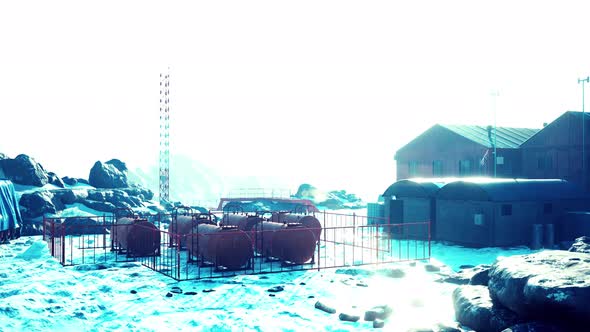 Aerial View of Antarctic Station in Antarctica alt
