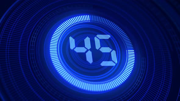 60 Seconds Digital Countdown 4k