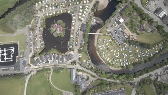 Aerial View Of Hidden Valley Holiday Park With Water Park In Rathdrum, Wicklow, Ireland. alt