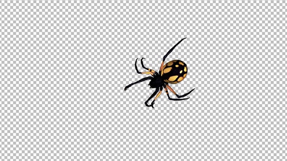 Walking Spider - Large Yelow - Alpha Channel alt