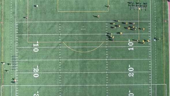 Top Down Football Practice Aerial