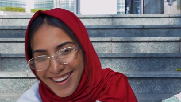 Three arabian friends going out alt