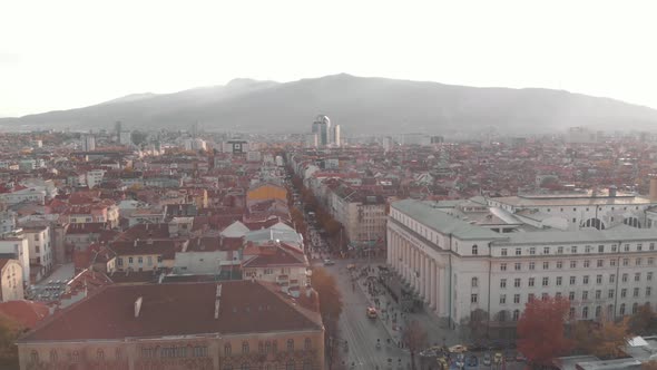 City of Sofia, Bulgaria - Aerial view 4k alt