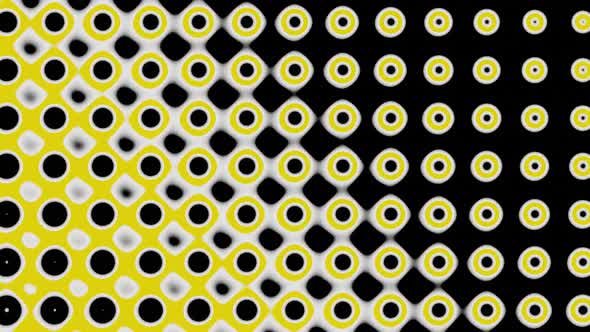 Yellow and Black Circles Pattern Satisfying Looping Background