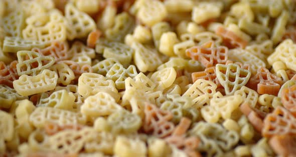 Various Rotelle Pasta Dry Slowly Rotate.  alt