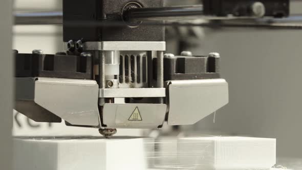Technology. The Work of a Three-dimensional Printer. 3D Printer During Printing Close-up. Process of alt