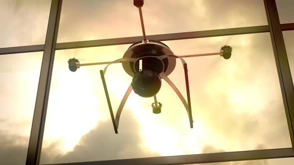 Quadrocopter unmanned aerial vehicle, or UAV, powered by four individual rotors alt