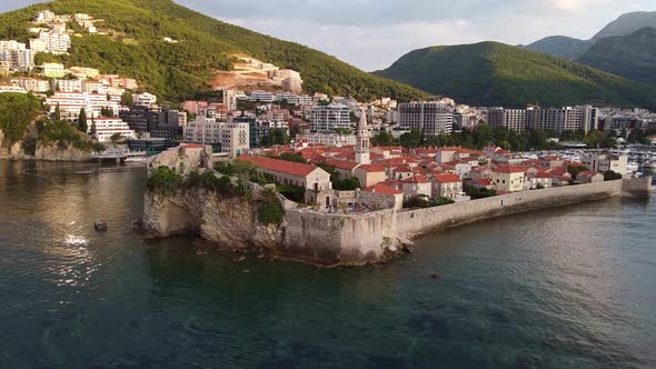 Historical Part of the City Washed By Th Sea From Drone