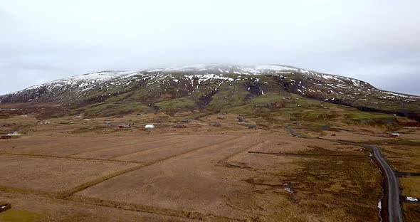 Drone shot of Fagradalsfjall Volcano in Reykjavík, Iceland alt