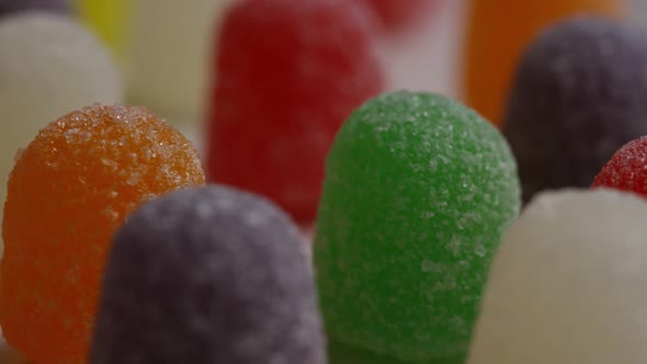 Rotating shot of gumdrop candy  alt