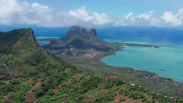 View From the Height of the Snowwhite Beach of Le Morne on the Island of Mauritius in the Indian alt