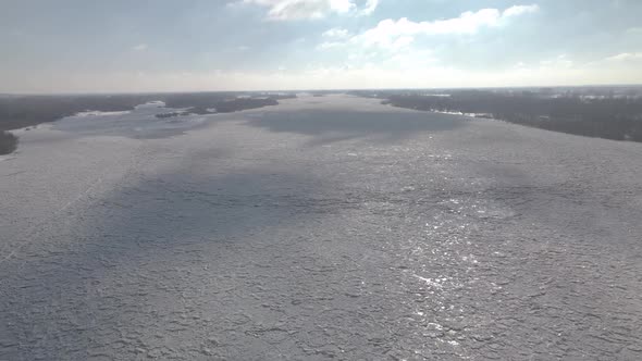 Aerial Frozen River 01