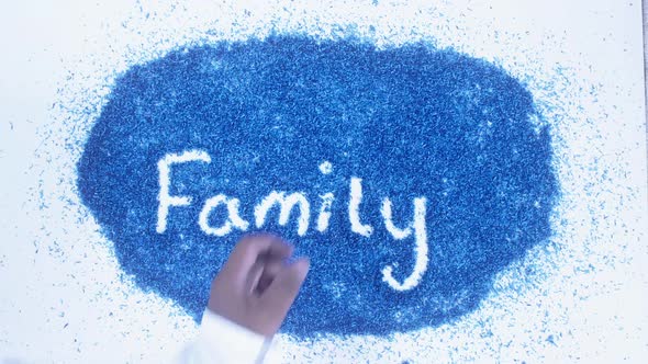 Blue Writing Family