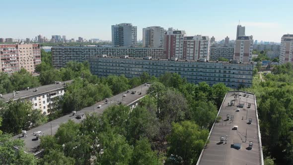 Top View of the District Severnoye Tushino in Moscow, Russia